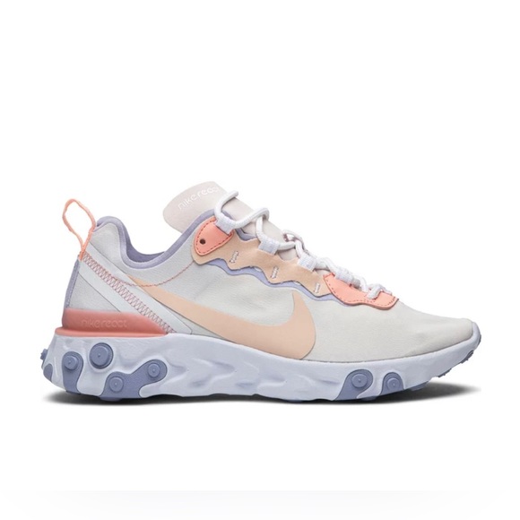 Nike React Element 55 Sneaker in Pale Pink/White Style BQ2728-601 Size 9 - Picture 1 of 16